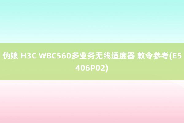 伪娘 H3C WBC560多业务无线适度器 敕令参考(E5406P02)