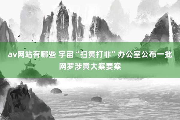 av网站有哪些 宇宙“扫黄打非”办公室公布一批网罗涉黄大案要案