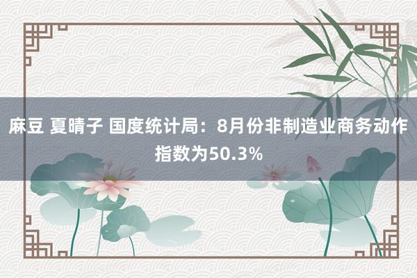麻豆 夏晴子 国度统计局：8月份非制造业商务动作指数为50.3%