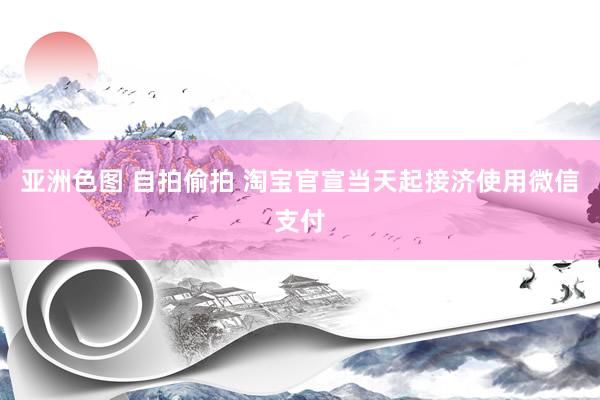亚洲色图 自拍偷拍 淘宝官宣当天起接济使用微信支付