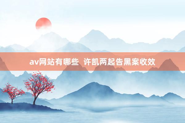 av网站有哪些  许凯两起告黑案收效