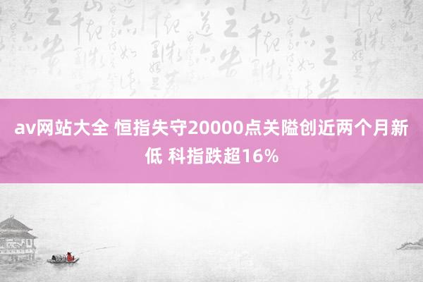 av网站大全 恒指失守20000点关隘创近两个月新低 科指跌超16%